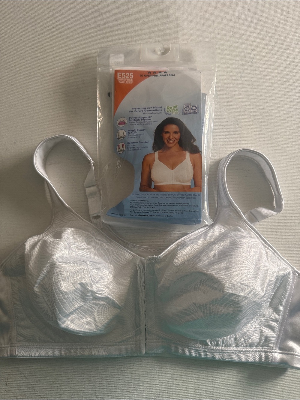 Playtex Wireless Front Close Bra 42C White